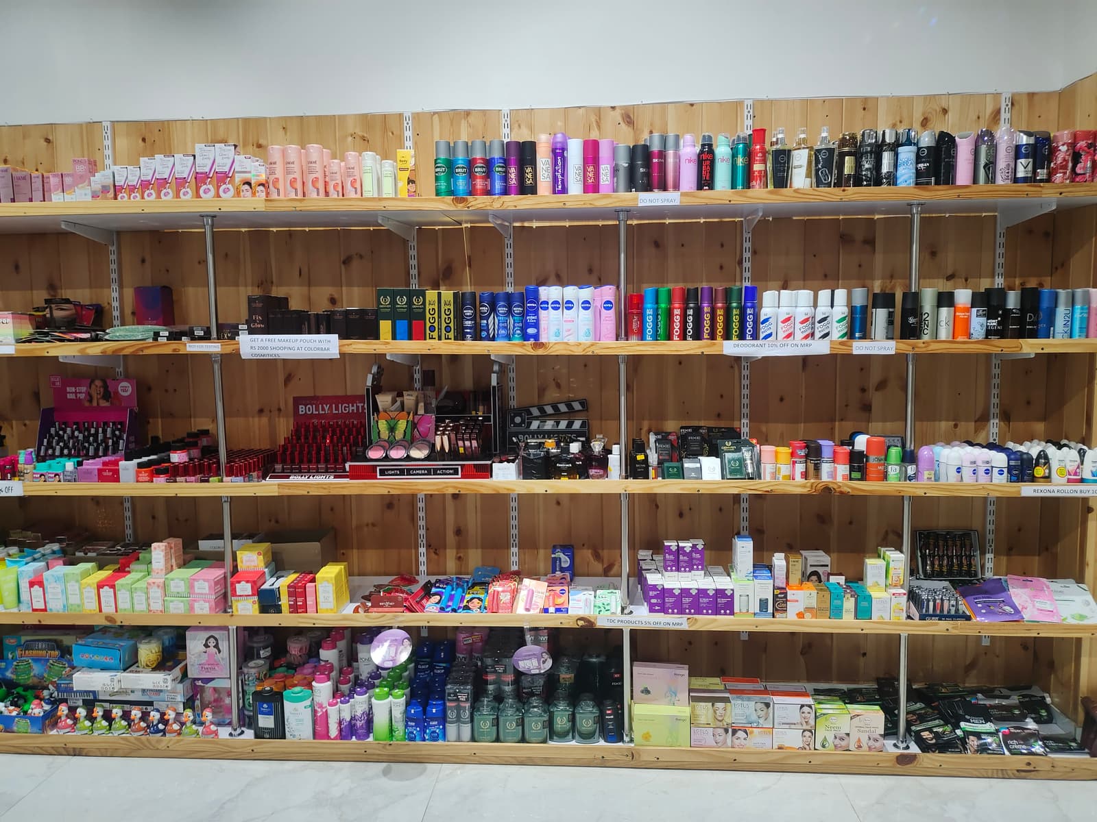 Perfume section with branded products