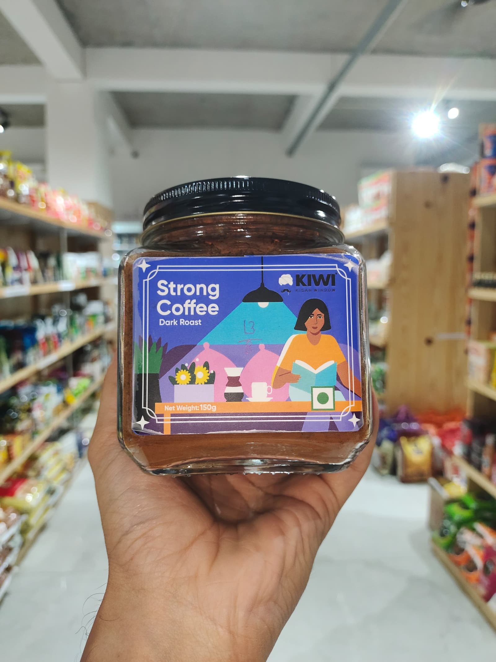 KIWI Kisan Window Strong Coffee Dark Roast 150g - Popular Grocery Product in Dehradun