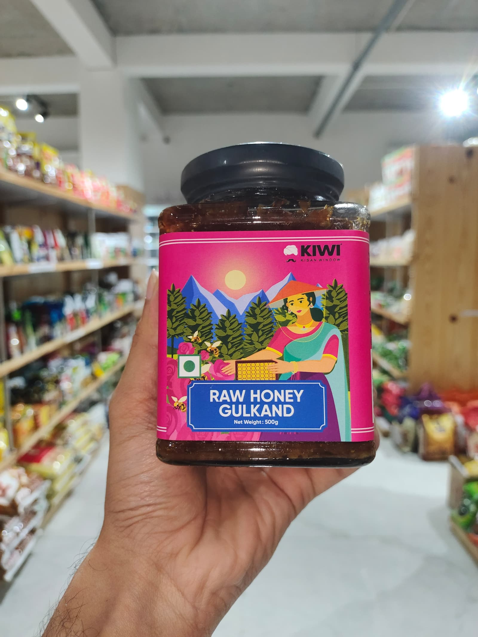 KIWI Kisan Window Raw Honey Gulkand 500g